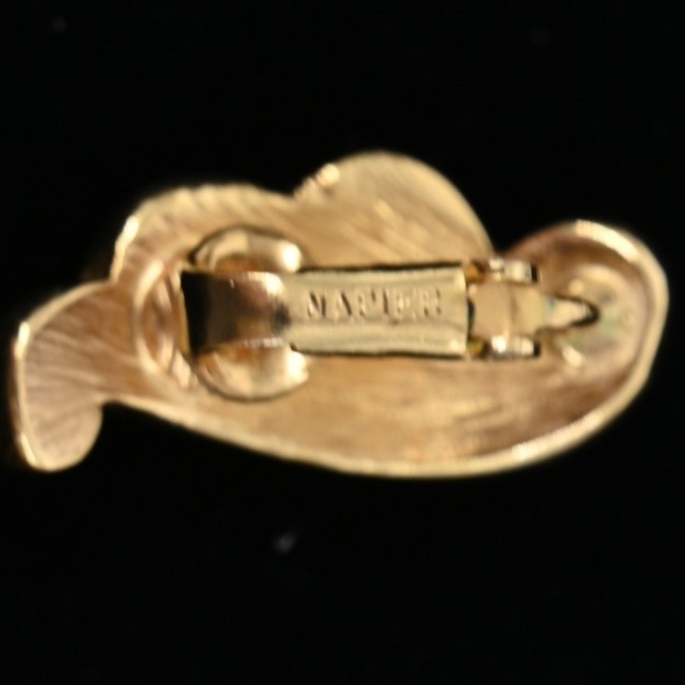 Vintage Napier 1960s Enamel Peacock Brooch Pin & Clip On Feather Earrings Set - Picture 9 of 10